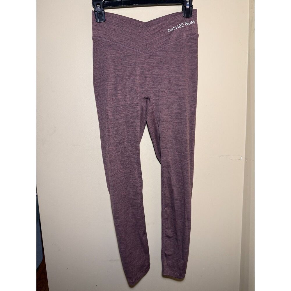 P·CHEE BUM Red-ish Heathered V-Waist Scrunch-Butt Leggings | Size Large